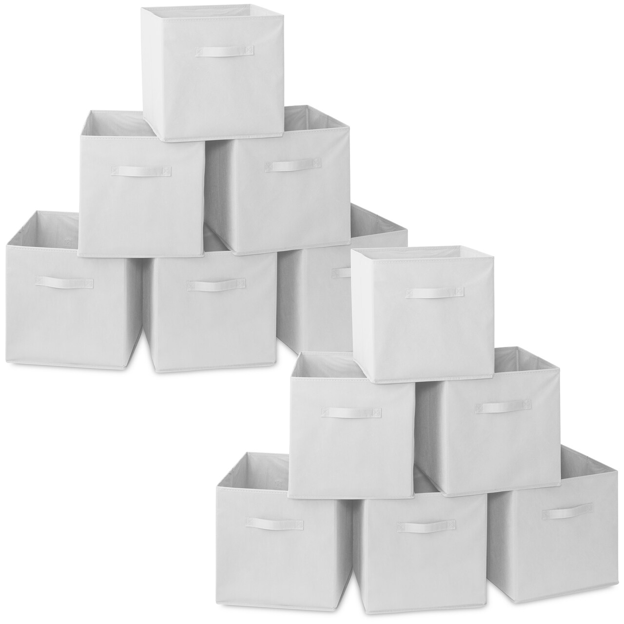 Casafield Set of 12 Collapsible Fabric Cube Storage Bins - Foldable Cloth Baskets for Shelves, Cubby Organizers & More